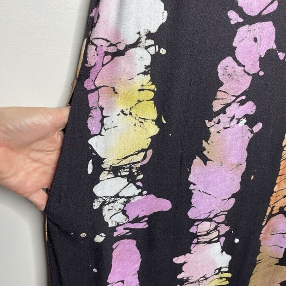 BUSAYO Collective Slip Dress Women Medium Black Purple Tie Dye Midi - Picture 9 of 16